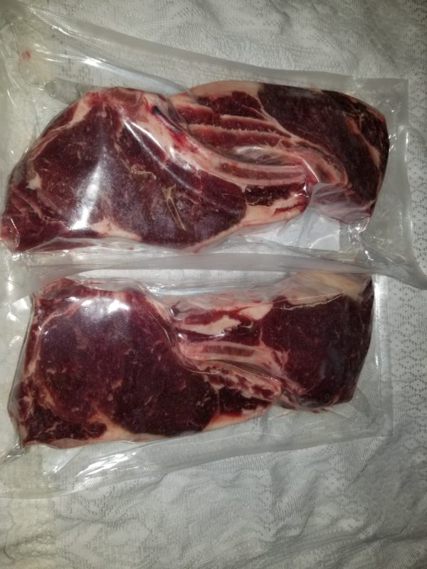 Rib steaks - 1" thick, 2 per vac pack , 10# box